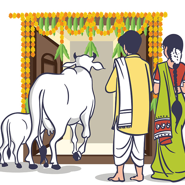 Priests performing a puja